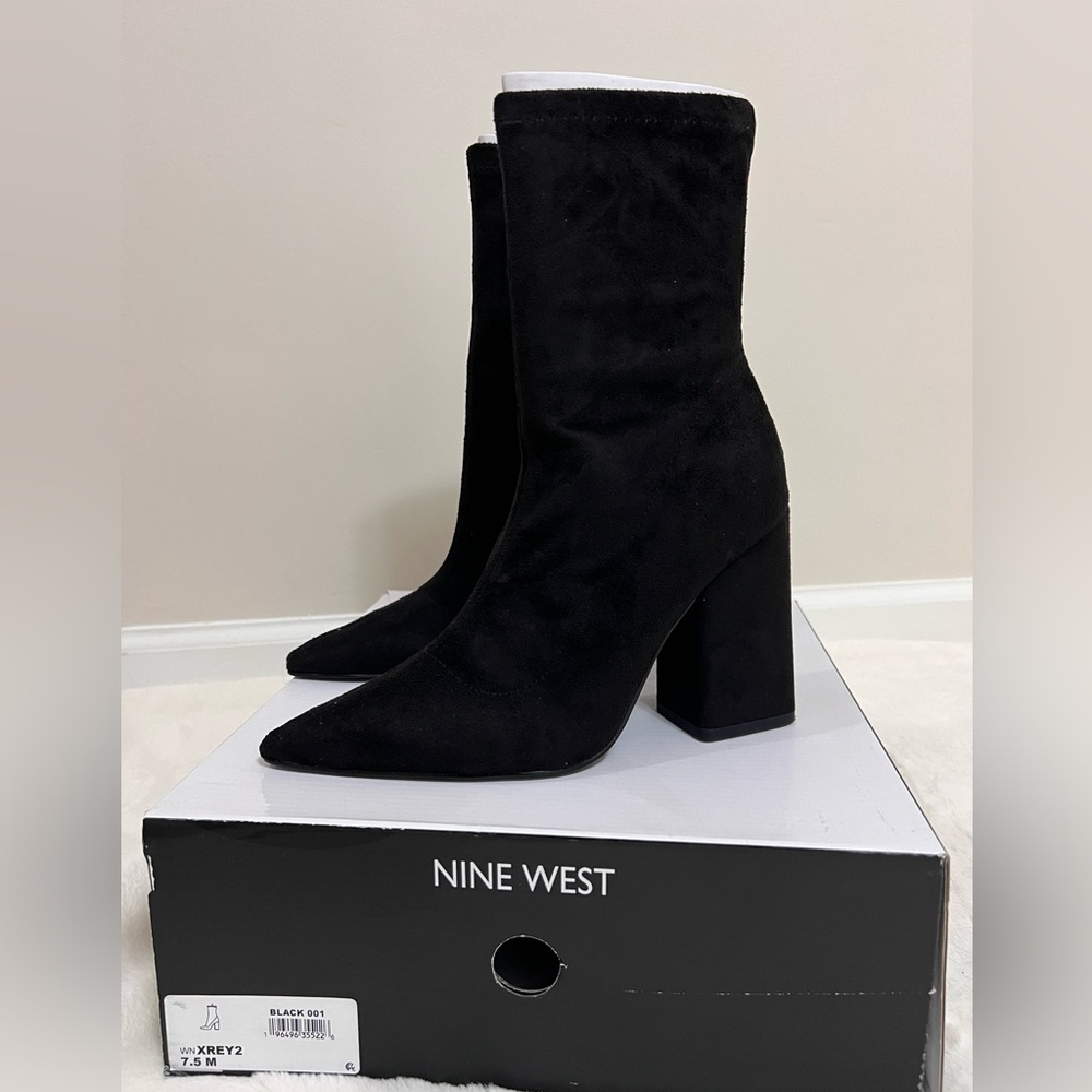 Nine West Xrey black suede ankle boots